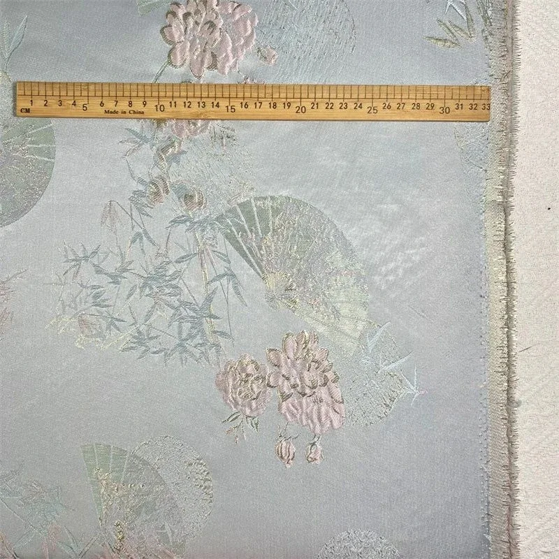 

Китайский стиль, веер с золотой нитью, бамбуковый лист, жаккардовая ткань для Hanfu Cheongsam, традиционный костюм, материал «сделай сам»