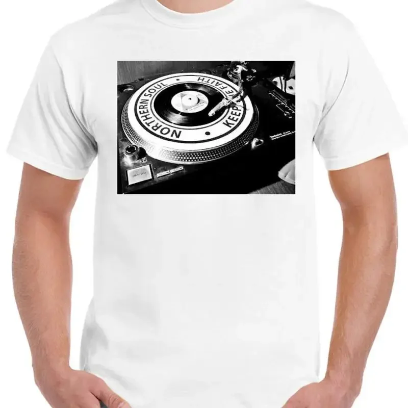 Northern Soul Camiseta Hombre Consolas Tocadiscos Vinilo Música Dance Keep Faith Camiseta