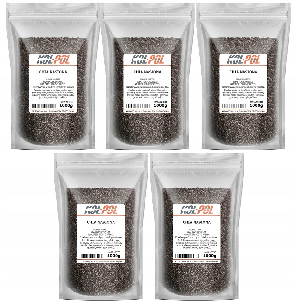 NASIONA CHIA 5kg Szałwia hiszpańska nasiona naturalne wysoka jakość Kol-Pol
