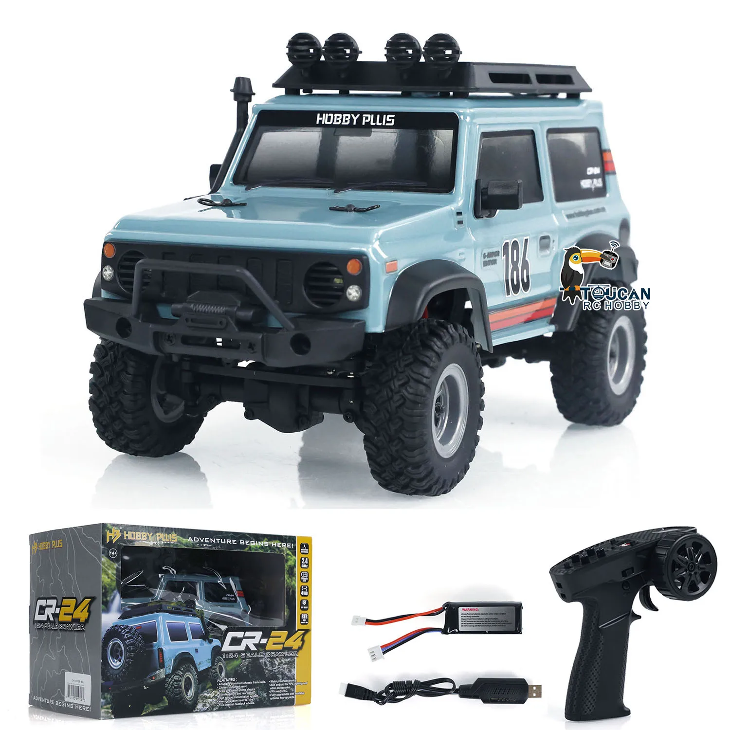 Hobby Plus Mini 4x4 1:24 RC Crawler Rock Car 4WD RTR Radio Control Off-road Vehicles Assembled Remote Controller Receiver Toy