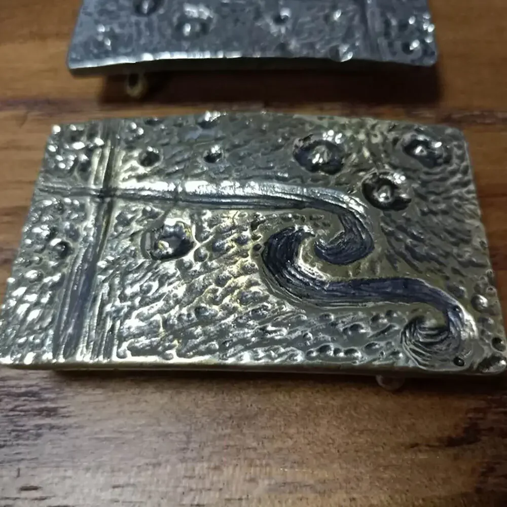 الصلبة النحاس نيزك الدوامة الحالية تصميم حزام مشبك للجلود الحرفية صنع حزام DIY بها بنفسك عرض 38 مللي متر