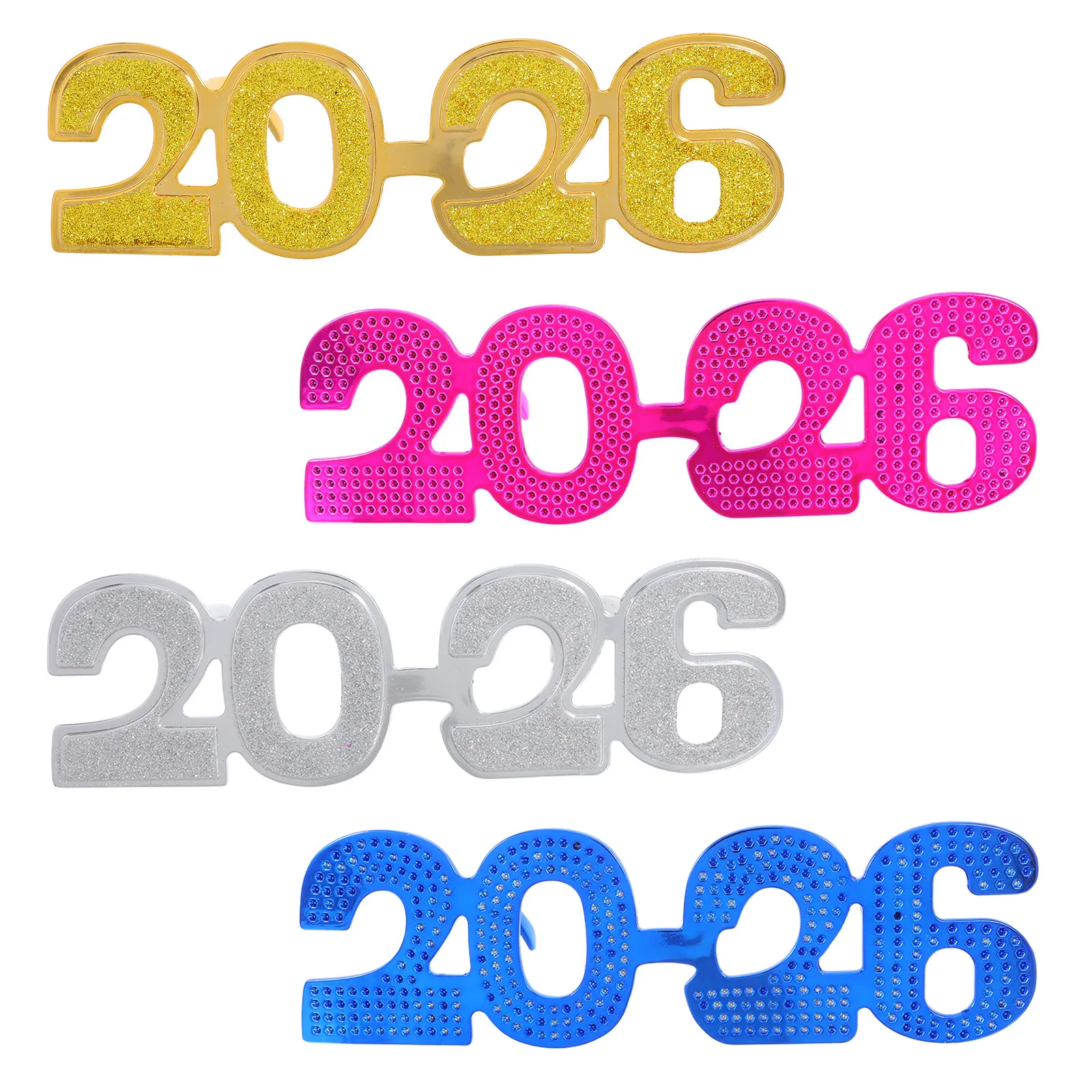 4 Pcs Graduation Party Supplies Christmas Glasses 2026 Glitter Eyeglasses New Years Eve