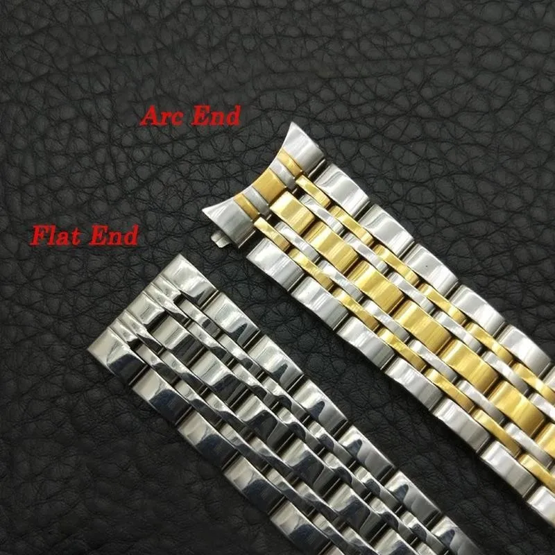 12 13 14 15 16 17 18 19 20 21 22 23 24mm 304L Solid Stainless Steel Watch Strap Flat/Cruved End Watch Band Universal Bracelect