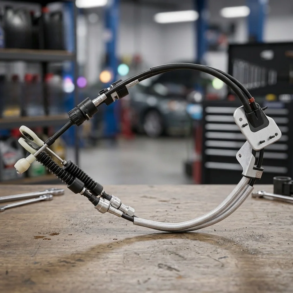 Black ABS Transmission Shift Cable Compatible with For Toyota For Corolla ZRE120 MT Model Years 2004 Through 2017