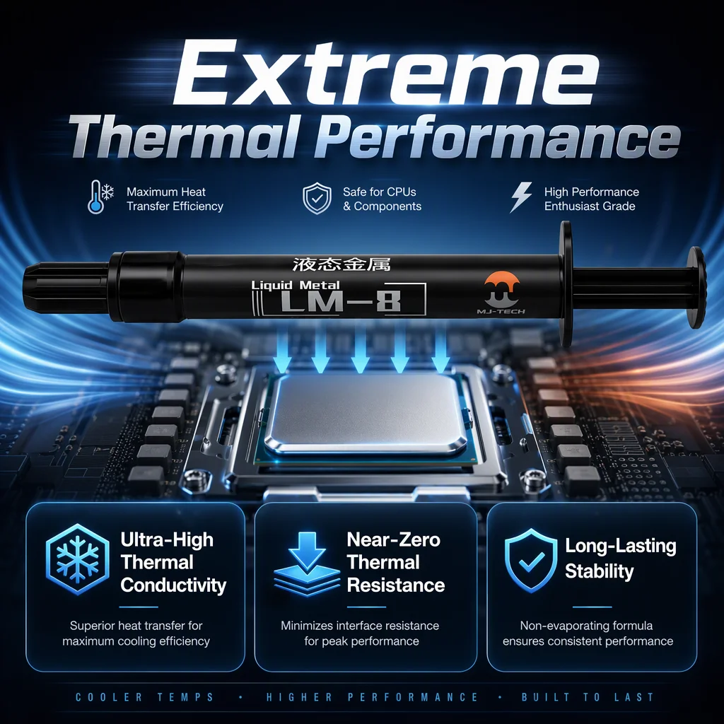 MJ-TECH LM-8 Liquid Metal Thermal Paste Conduct Electricity For PS5 Laptop CPU GPU Graphics Card High Performance Thermal Grease