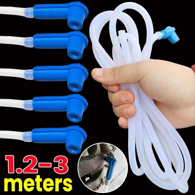 Universal Brake Fluid Bleeder Hose with Adapters Oil Replacement Tool Brake Fluid Suction Pipe Clutch Oil Change Pump Kit Tool
