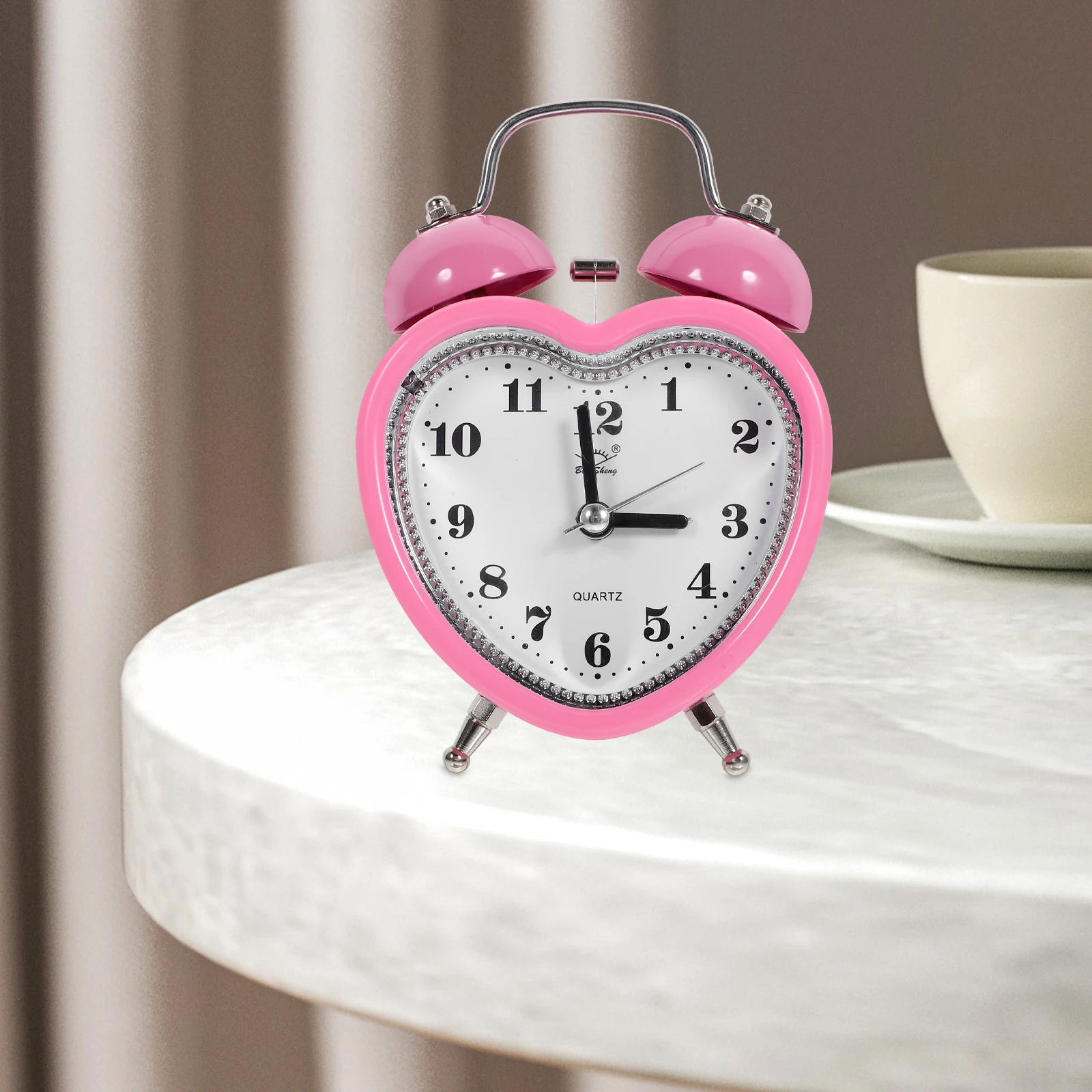 

Heart Shaped Alarm Clock Extra Loud Non Ticking Operated with Night Light for Hearing Impaired