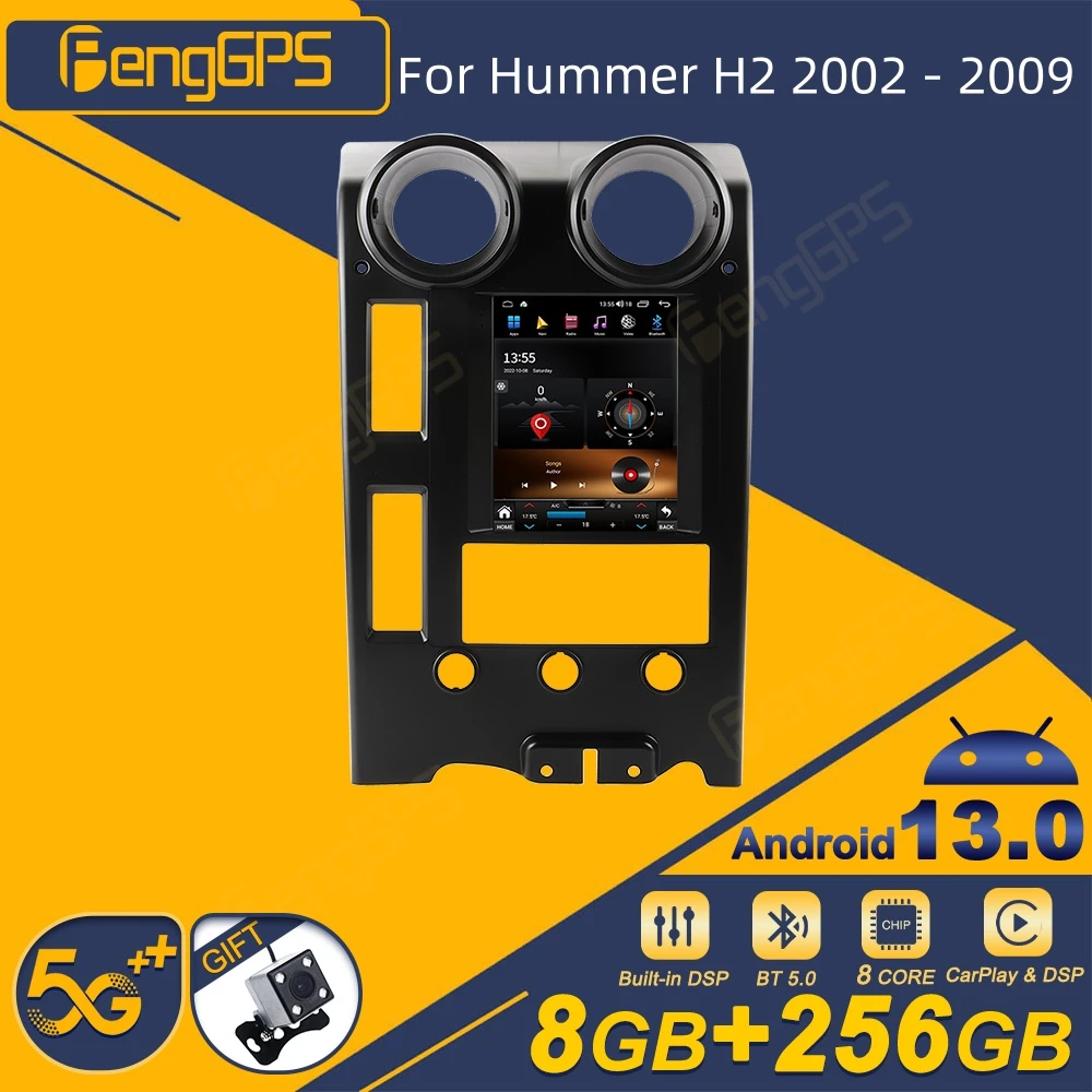 For Hummer H2 2002 - 2009 Android Car Radio Wireless Carplay Stereo Receiver Autoradio Multimedia Player GPS Navi Touch Screen