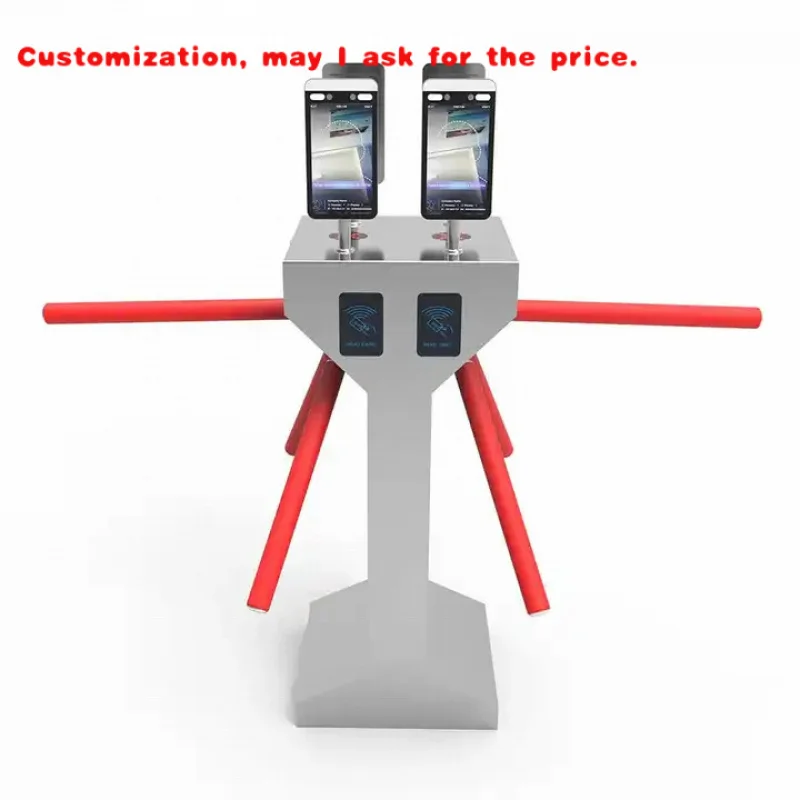 custom.Access Control Card Entrance Vertical Tripod Turnstile Gate With Face Recognition