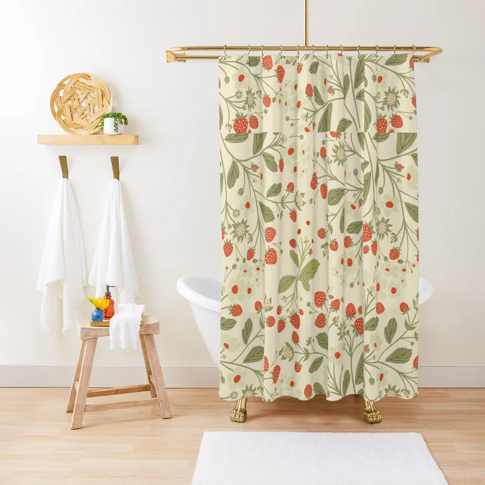 

Strawberry field pattern vintage Shower Curtain Waterproof Fabric Shower Modern Bathroom Accessories Bathroom Deco Curtain