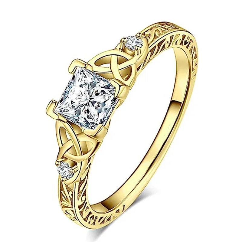 CAOSHI Stylish Female Square Zirconia Finger Ring Bridal Wedding Band Jewelry Fashion Female Delicate Proposal Accessories Gift