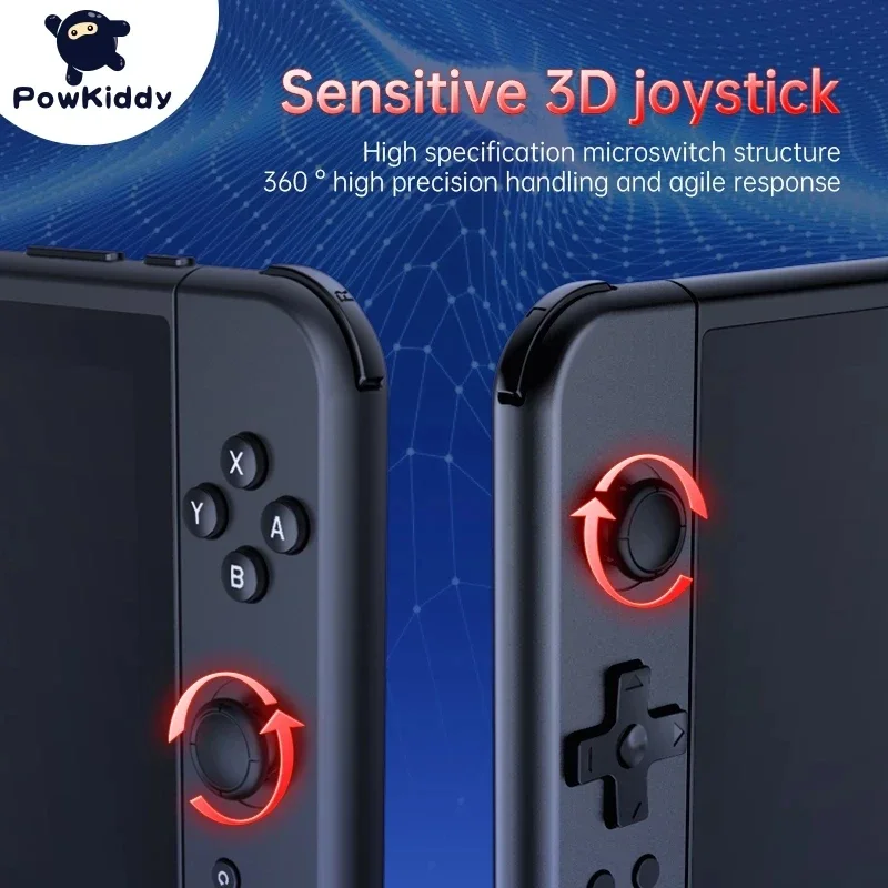 POWKIDDY X70 المحمولة الرجعية وحدة تحكم بجهاز لعب محمول 7 بوصة HD شاشة ألعاب الفيديو وحدات التحكم اثنين من لاعب التلفزيون خارج صندوق مشغل الألعاب هدية