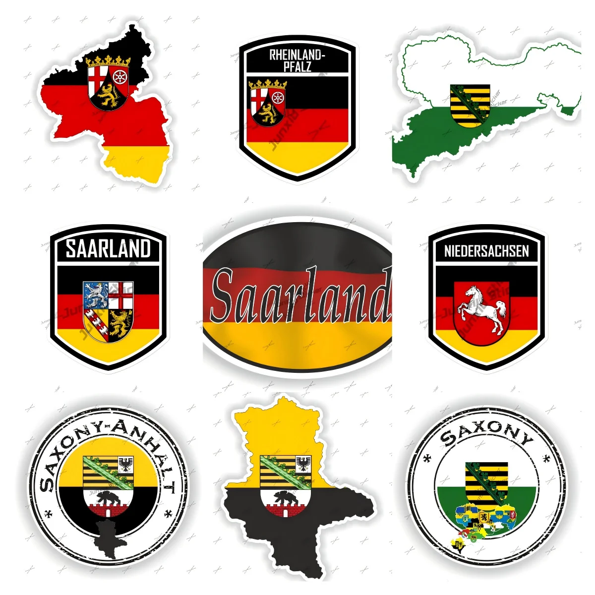 

Saxony-anhalt Saarland Rhineland-palatinate Niedersachsen Germany Flag Emblem Seal Round Flag Stickers Waterproofing Decoration