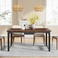 Tribesigns 63"x31.5" Dining Table, Industrial Kitchen Table for 6-8 Person, Rectangular Dinner Table for Dining Room Kitchen 2
