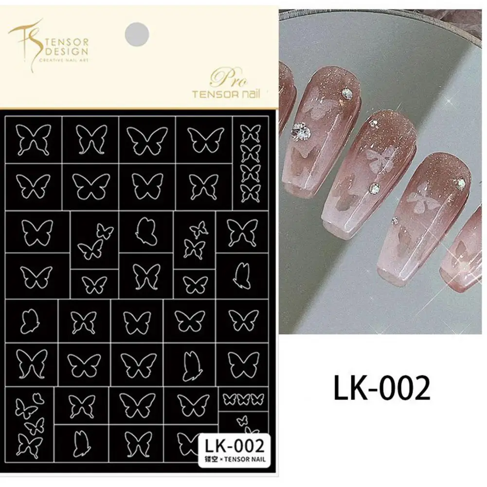 Safe Nail Art Templates Airbrush Stencil Nail Stickers Nail Art Stencil Set Heart Star Flower Butterfly Designs for Diy Manicure