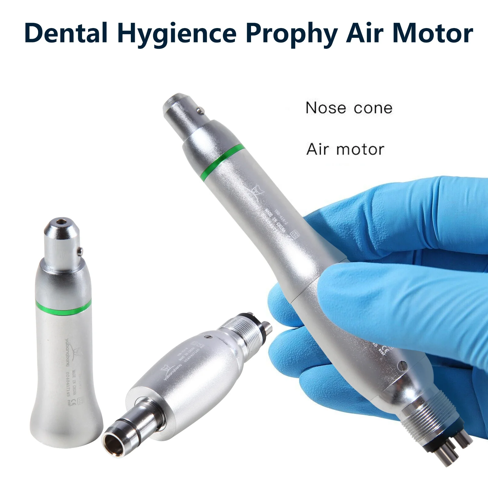 New Product 4:1 Reduction 360Degree Swivel den tal Hygiene Prophy Handpiece Air Motor with Straight Nose Cone 4Hole for Dentistr