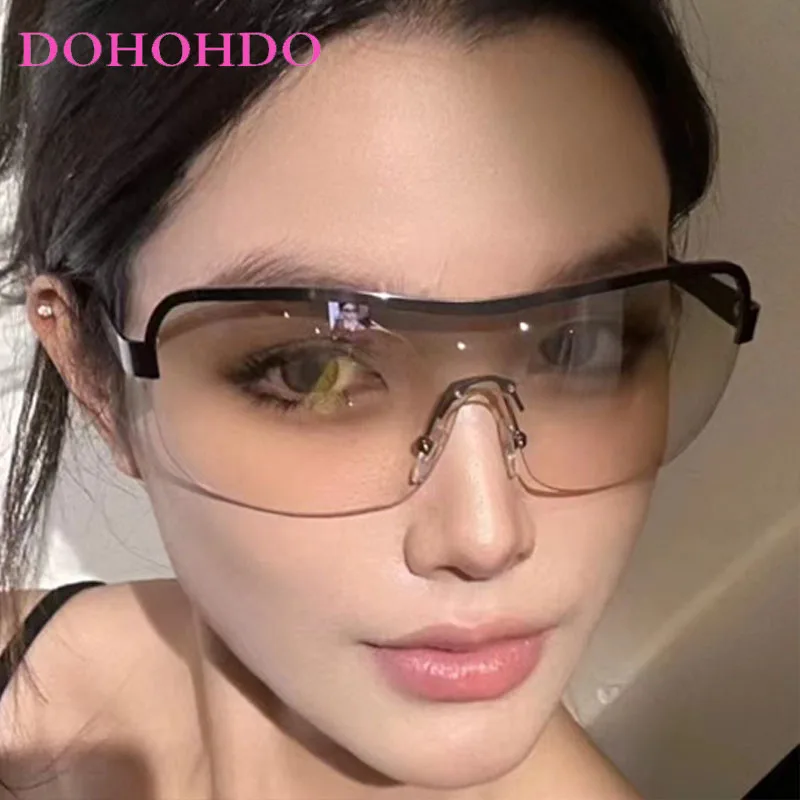 

Fashion Y2k Oversized Metal Pilot Sunglasses Women Luxury Designer Men Sunglass Outdoor Sports Cycling Windproof Goggles UV400