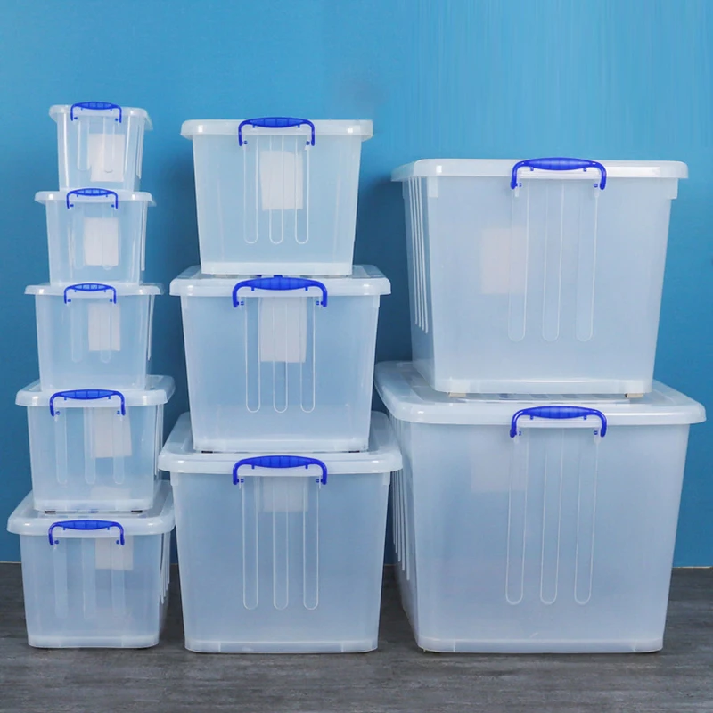 6.5L/10L/15L/20L Transparent Storage Box Plastic Multi-functional Storage Box Moving Utility Box Wholesale