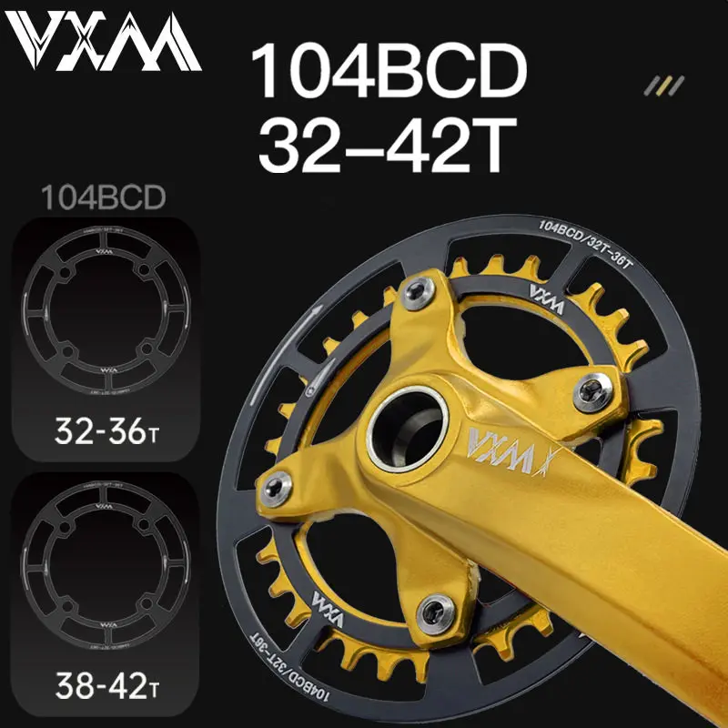 104BCD circular elliptical disc mountain bike aluminum alloy positive negative gear protection cover tooth chain cover single