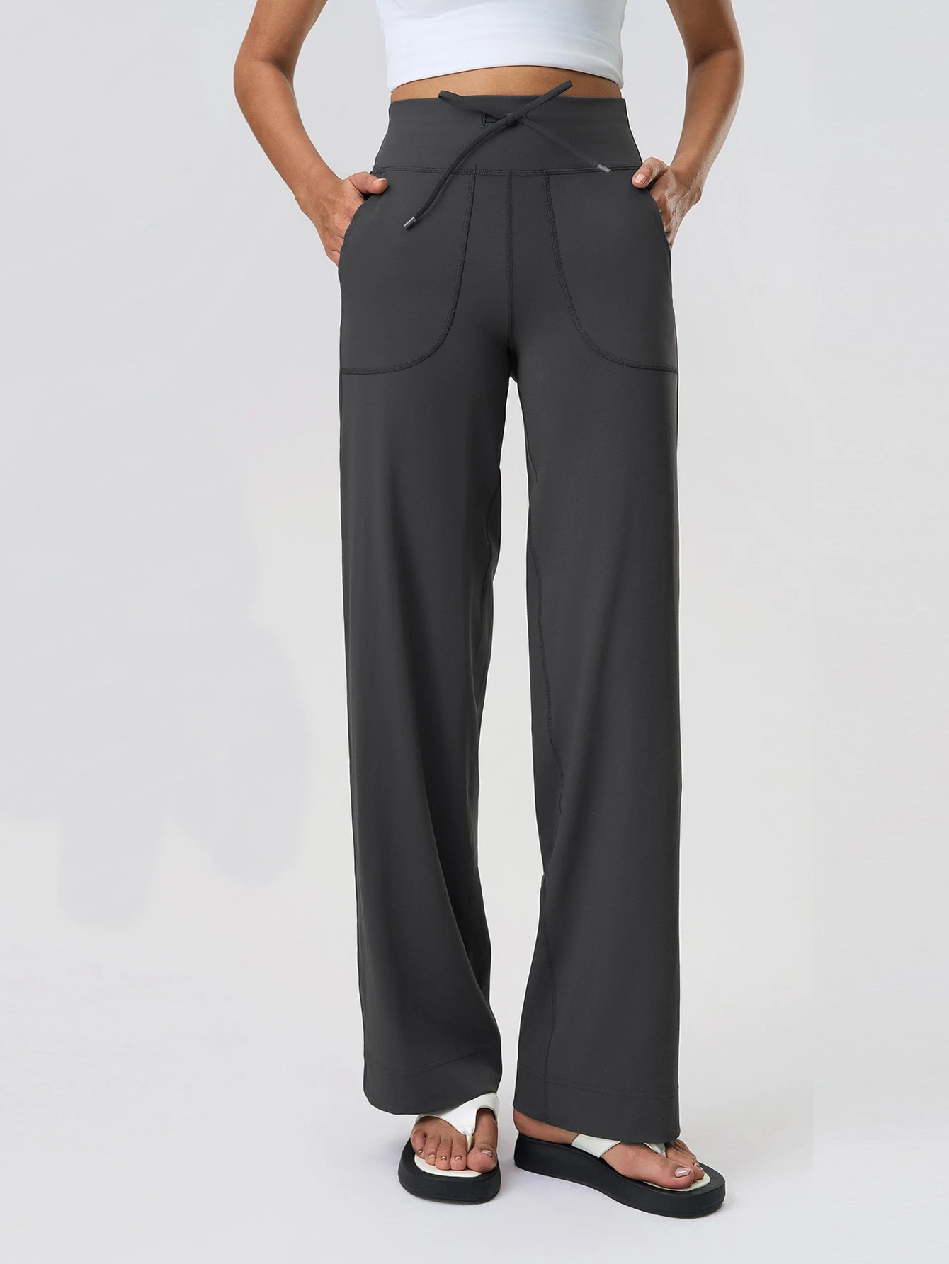 

Новые широкие брюки с большими карманами, женские брюки для фитнеса и йоги, спортивные повседневные длинные брюки