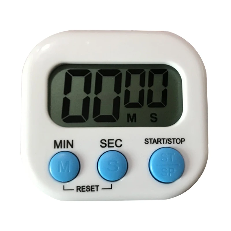 1PC Digital Kitchen Timer Magnetic Backing Stand Countdown Alarm Mini LCD Big Digits Loud Alarm For Cooking Baking Sports Games