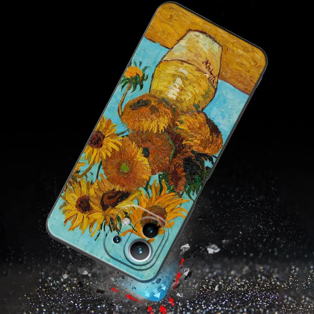 Starry Sky Van Gogh Painting Sunflower Cases For Xiaomi 11 Lite 5G NE 11T 12 12T 13T Pro Poco X3 NFC F3 M3 M4 F5 Pro Back Cover