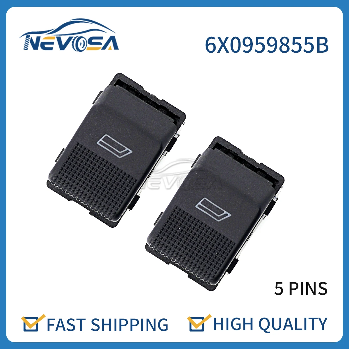 Nevosa 6X0959855B Car Power Window Switch Single Button For Volkswagen VW Polo Hatcback 6N2 For Seat Ibiza Arosa Cordoba