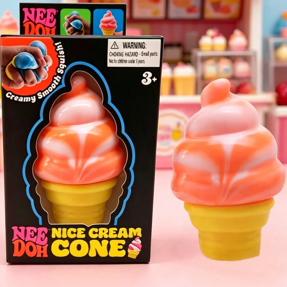 New Needoh Ice Cream Sensory Toy, Squeeze Stress Relief Blocks, Stress Reduction, Puzzle Solving Emotional Regulation