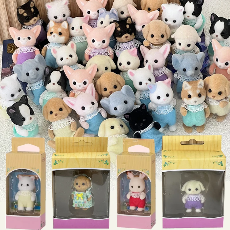 Sylvanians Families Cute Doll Anime Kawaii Flocking Ornament Kids Classic Toys Animal Figures Children birthday Gift Hot Sales