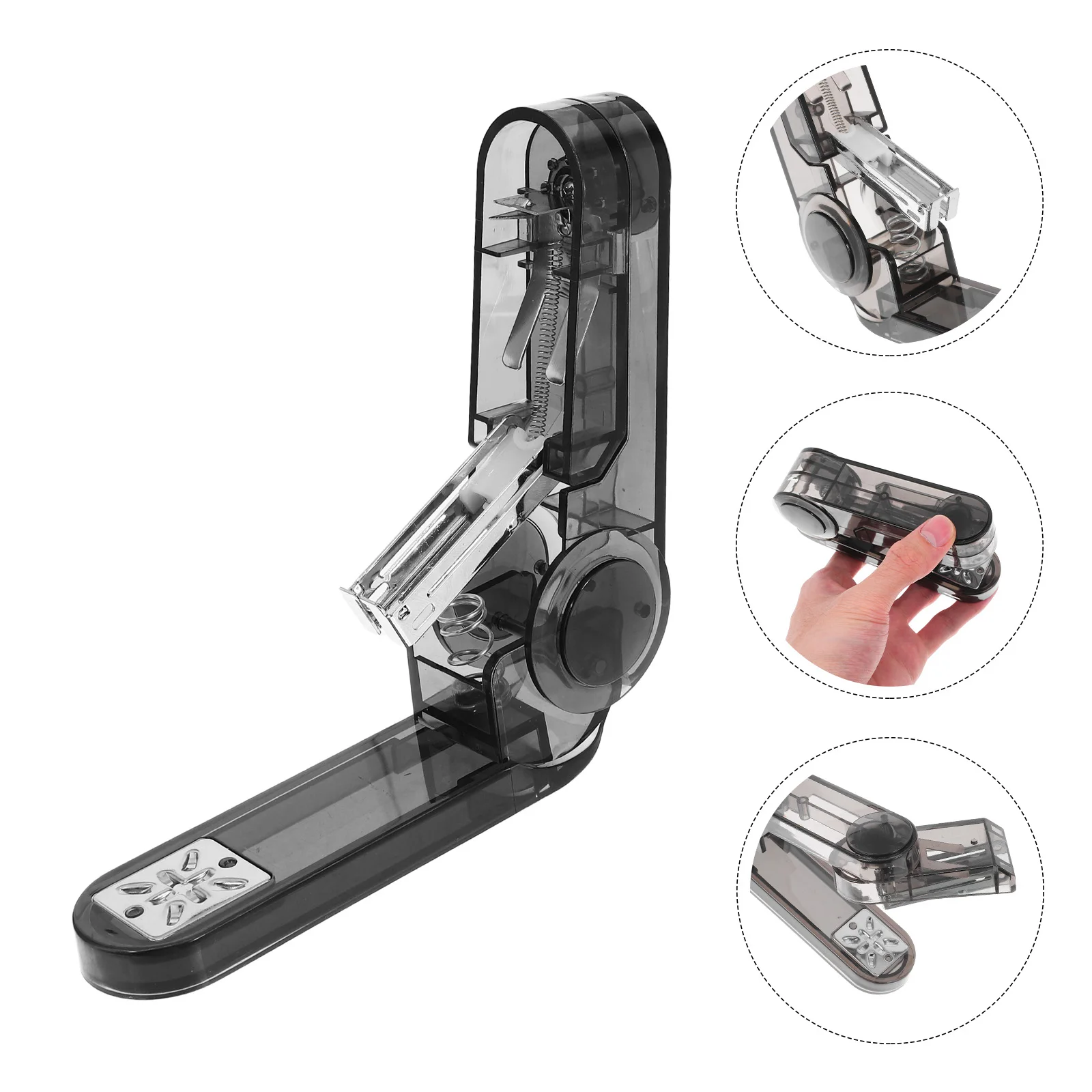 

1 set 1 Set 360 Degree Rotating Transparent Case Multi-Angle Desktop Heavy Duty Plastic For Office Home Use Rotatable Stapler 75