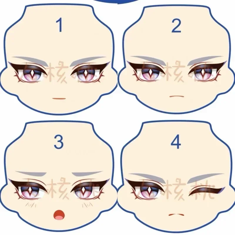 

Anime Game Neuvillette GSC Ob11 Face Doll Handmade Water Sticker Faceplates Anime Game Cosplay Toy Accessories