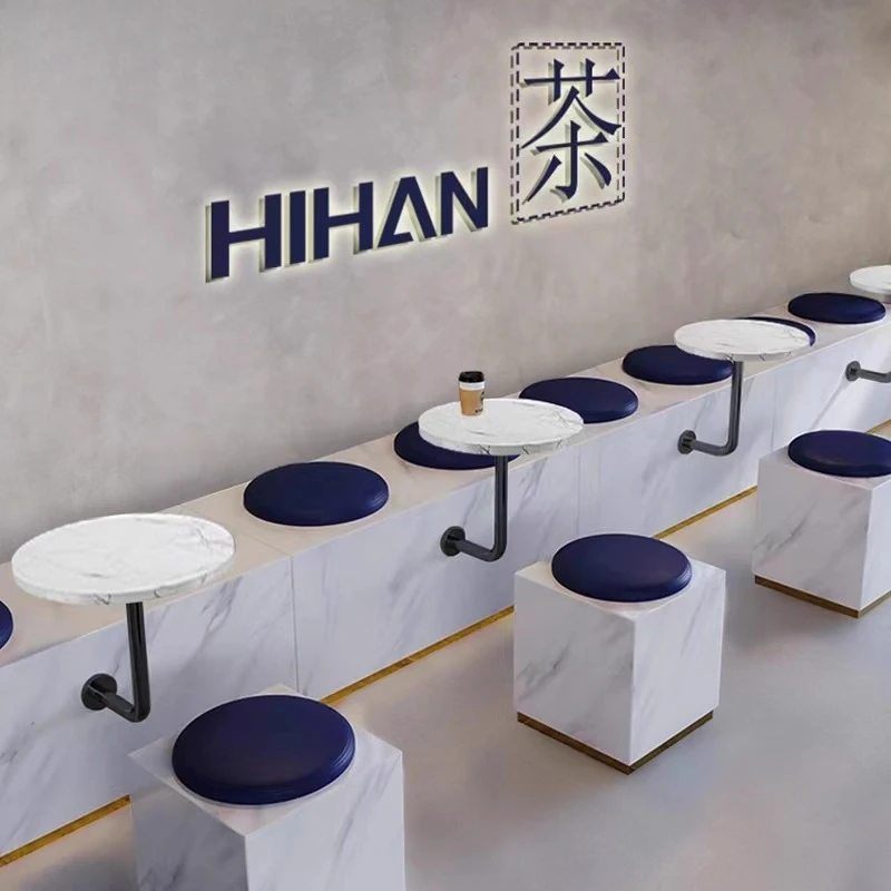 Modern Wall Round Table for Cafe Commercial Furniture Space Saving Breakfast Bar Counter Nordic