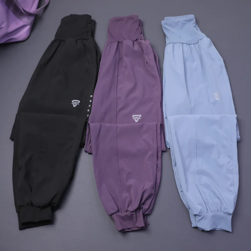 Women's High-Waisted Pocket Fitness Yoga Pants Loose Cuffed Ankle Workout Running Training Sports Sweatpants Quick-Dry Harem Pan