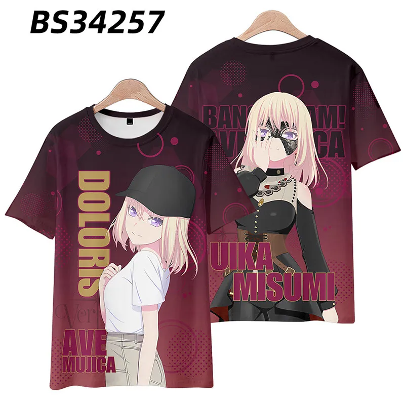 Anime BanG Dream Ave Mujica 3D Print Oversized T Shirt Women Men Doloris Mortis Timoris Amoris Oblivionis Cosplay Graphics Tees