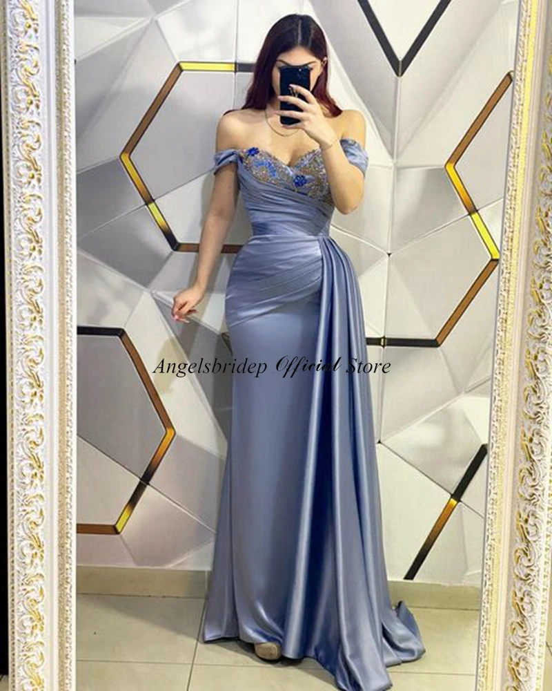 Angelsbridep Sweetheart Mermaid Prom Dress Short Sleeves Appliques Party Dresses Vestidos De Fiesta Elegantes Para Mujer 2023