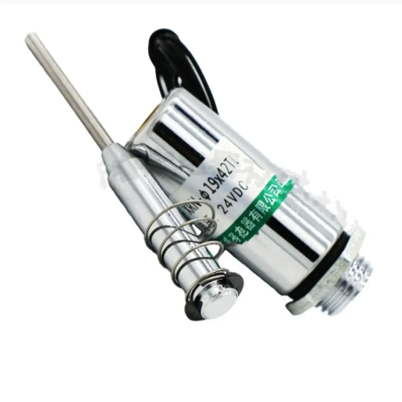 

DC 12V or 24V Stroke 10mm Push Type Tubular Solenoid Electromagnet w Spring Return XRN-19*42TL