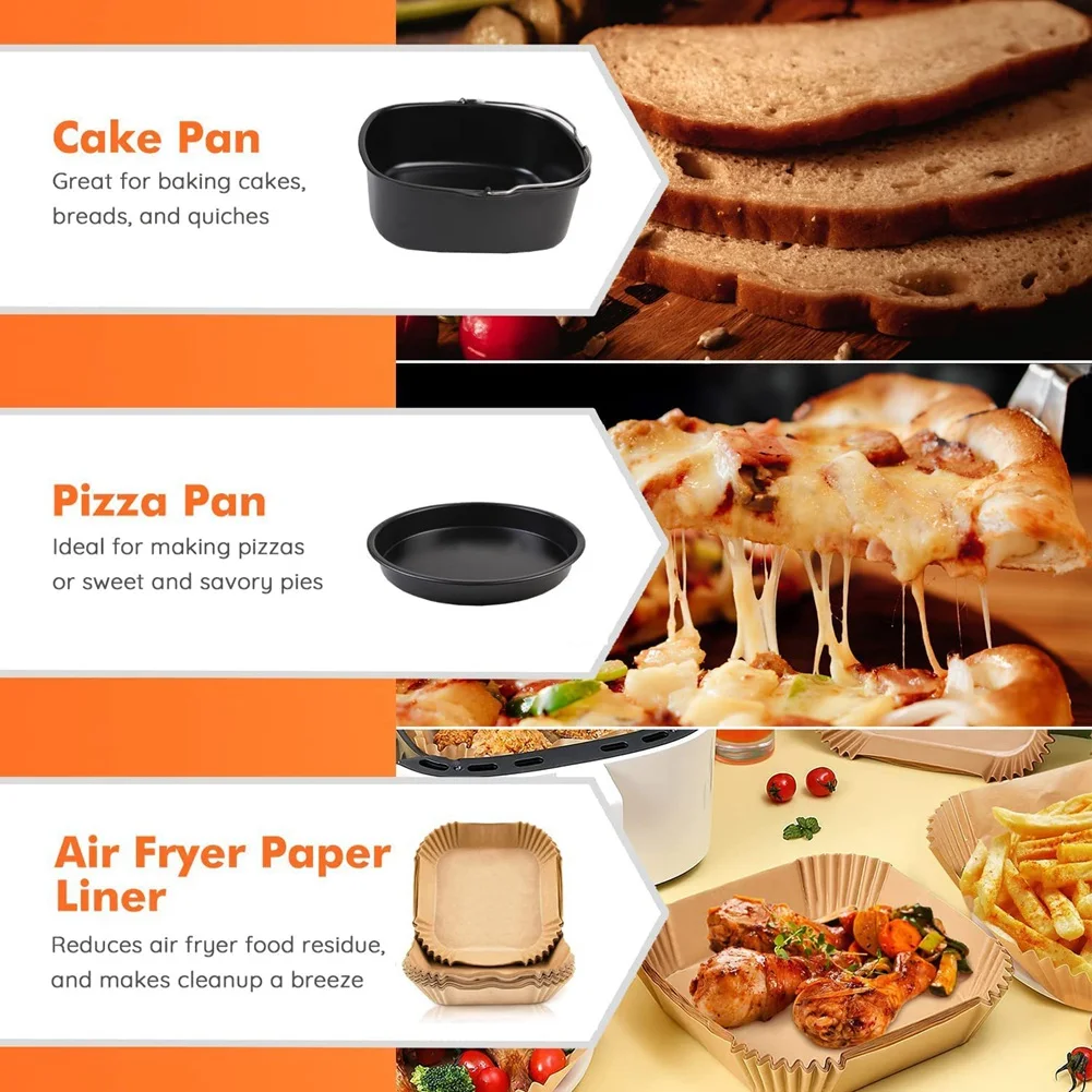 Square Air Fryer Accessories, for Instant Vortex Plus, COSORI 6.4L, Tefal XXL 6.2L, Breville & Most 5.7L Air Fryers SQ