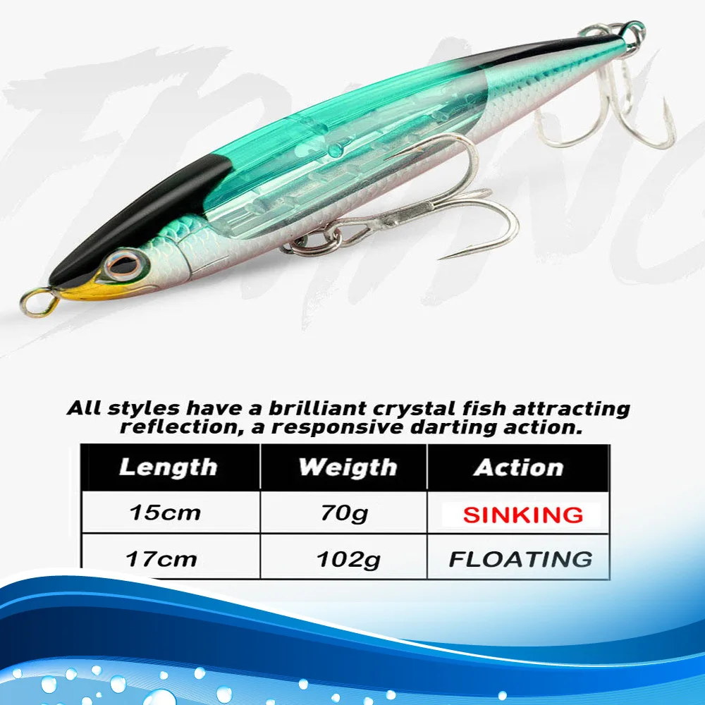 Crazy scale floating water pencil FLASH BOOSTER far throw big thing sea fishing perch golden gun trolling luya bait pencil