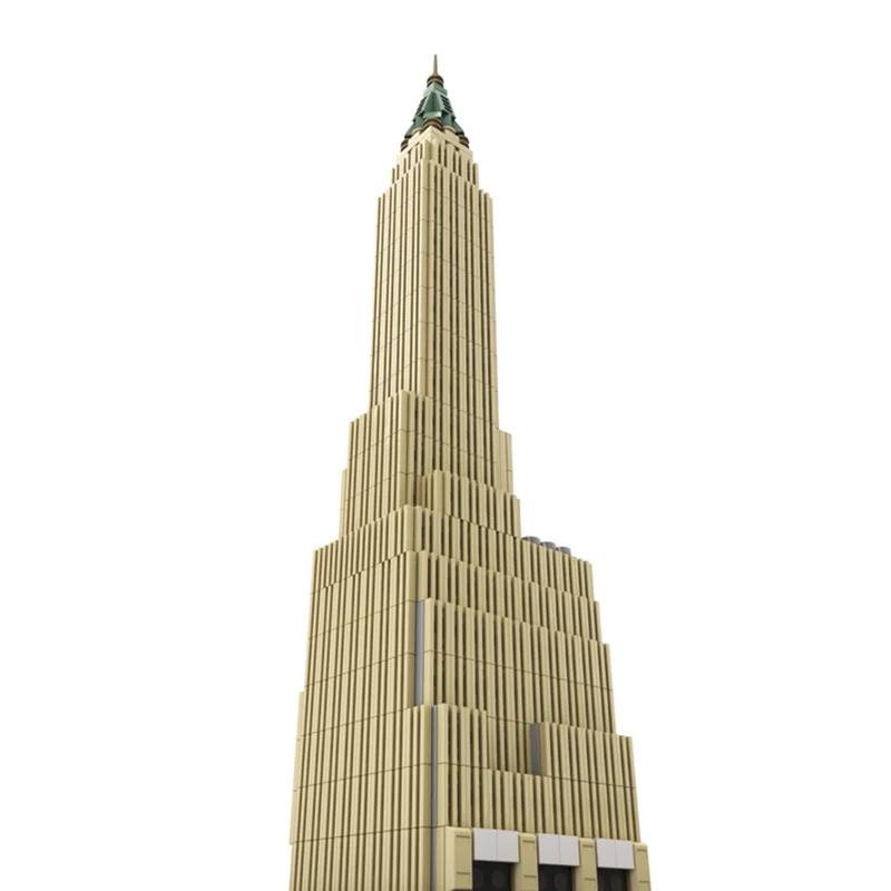 1:800 Architecture Series Manhattan Bank Trust Building Street View Classic Building Block Model Toy Building Block Gift