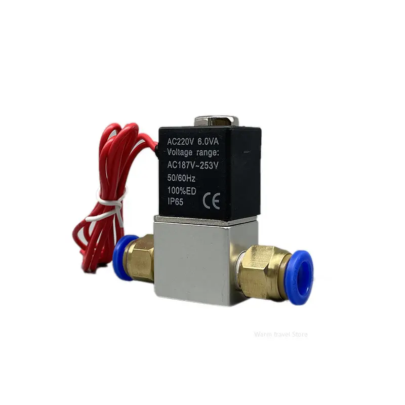 12V 24V 220V Pneumatic Electric Solenoid Valve 2 Position 2 Port Normally Closed Air Magnetic Valve 6mm 8mm Hose Barb Connection