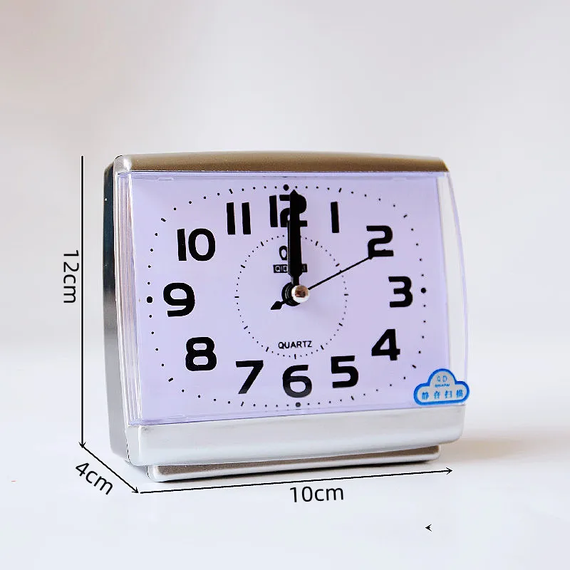 

Fashionable Silent Alarm Clock Bedside Desk Clock Portable Small Alarm Clock for Students Workers Kids' Study