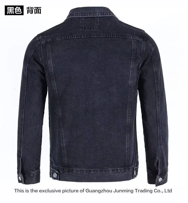 سترة كلاسيكية من قماش الدنيم للرجال ذات طية صدر السترة وجيوب صلبة ومعاطف رعاة البقر واحدة الصدر سترات خارجية للربيع والخريف #6