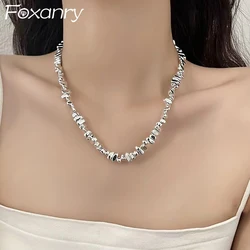 FOXANRY Bohemian Simple Sweater Necklace for Women Couples New Trendy Vintage Punk Geometric Handmade Party Jewelry Gifts