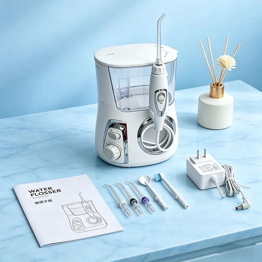 high-end-desktop-water-flosser-electric-oral-irrigator-5-tips-10-modes-800ml-tank-reduce-plaque-bad-breath-cavities