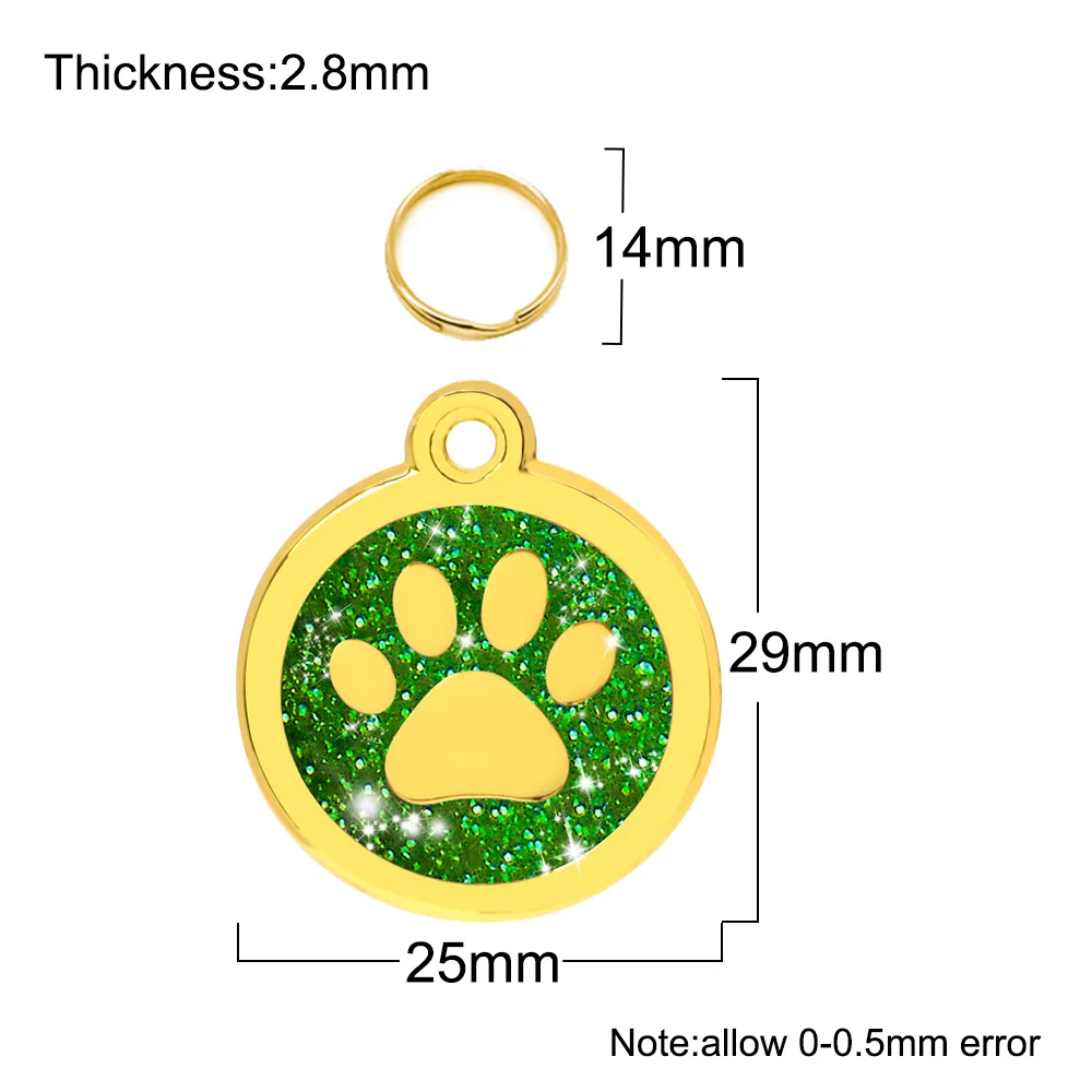 100Pcs Wholesale Dog ID Tsg Pet Cat Name Tags Customized Anmial Paw Collar Accessories Nameplate Anti-lost Pendant