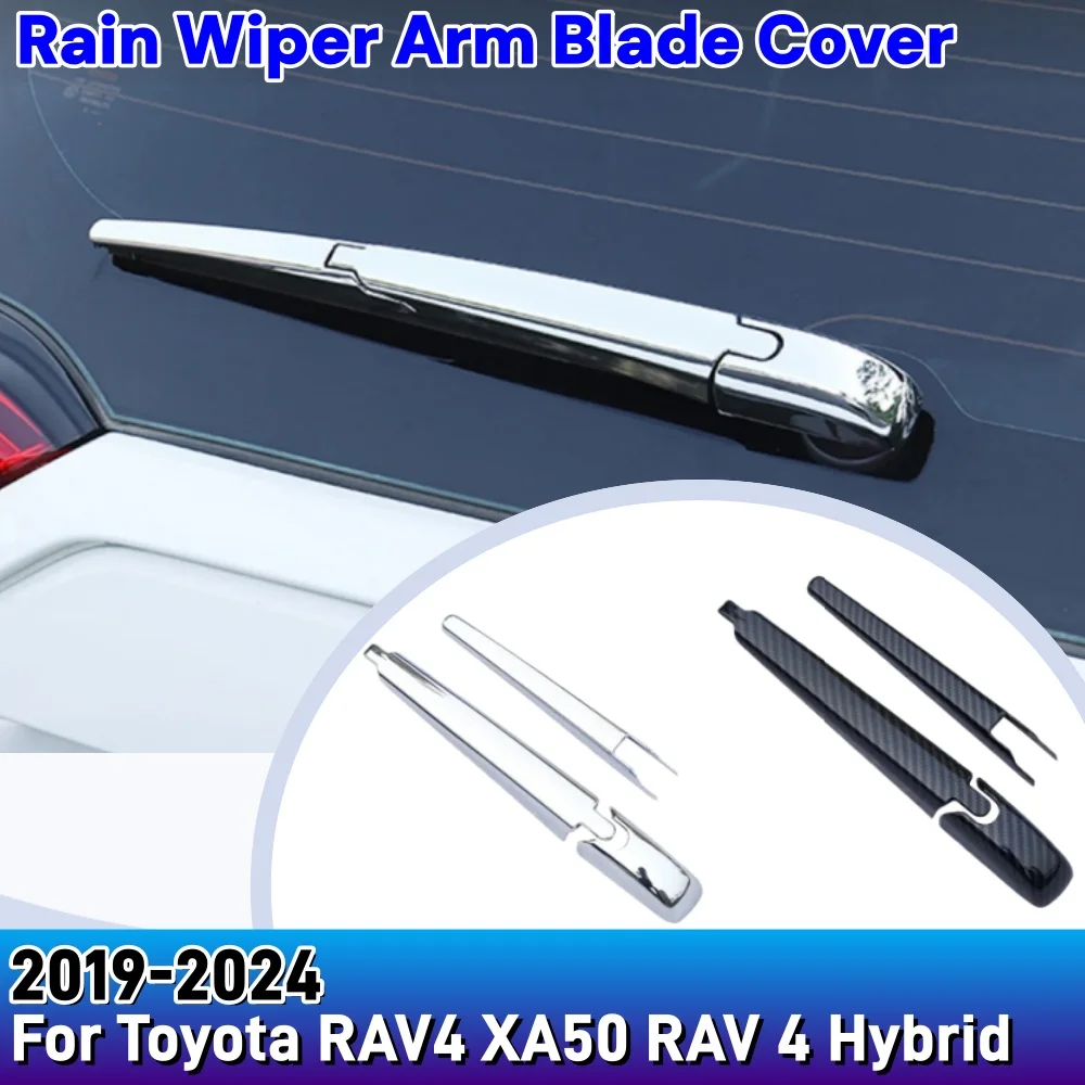 

For Toyota RAV4 XA50 RAV 4 Hybrid 2019-2024 ABS Car Rear Trunk Car Window Rain Wiper Arm Blade Trim Cover Modification Accessory