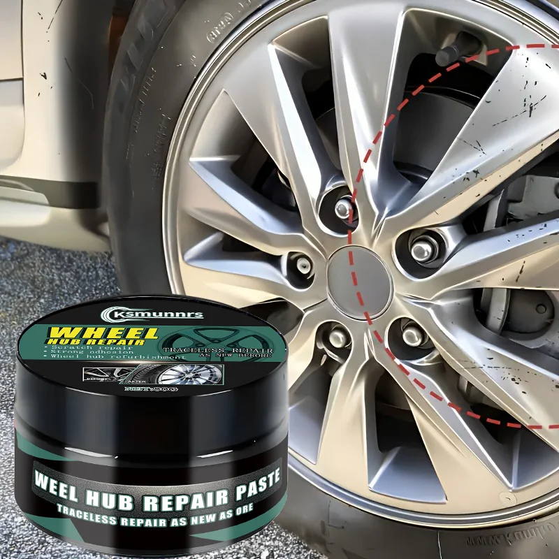 معجون إصلاح عجلة السيارة لسبائك الألومنيوم وعجلات الكروم وإزالة الخدوش والبهتان والأكسدة، ري فضي أبيض وأسود
