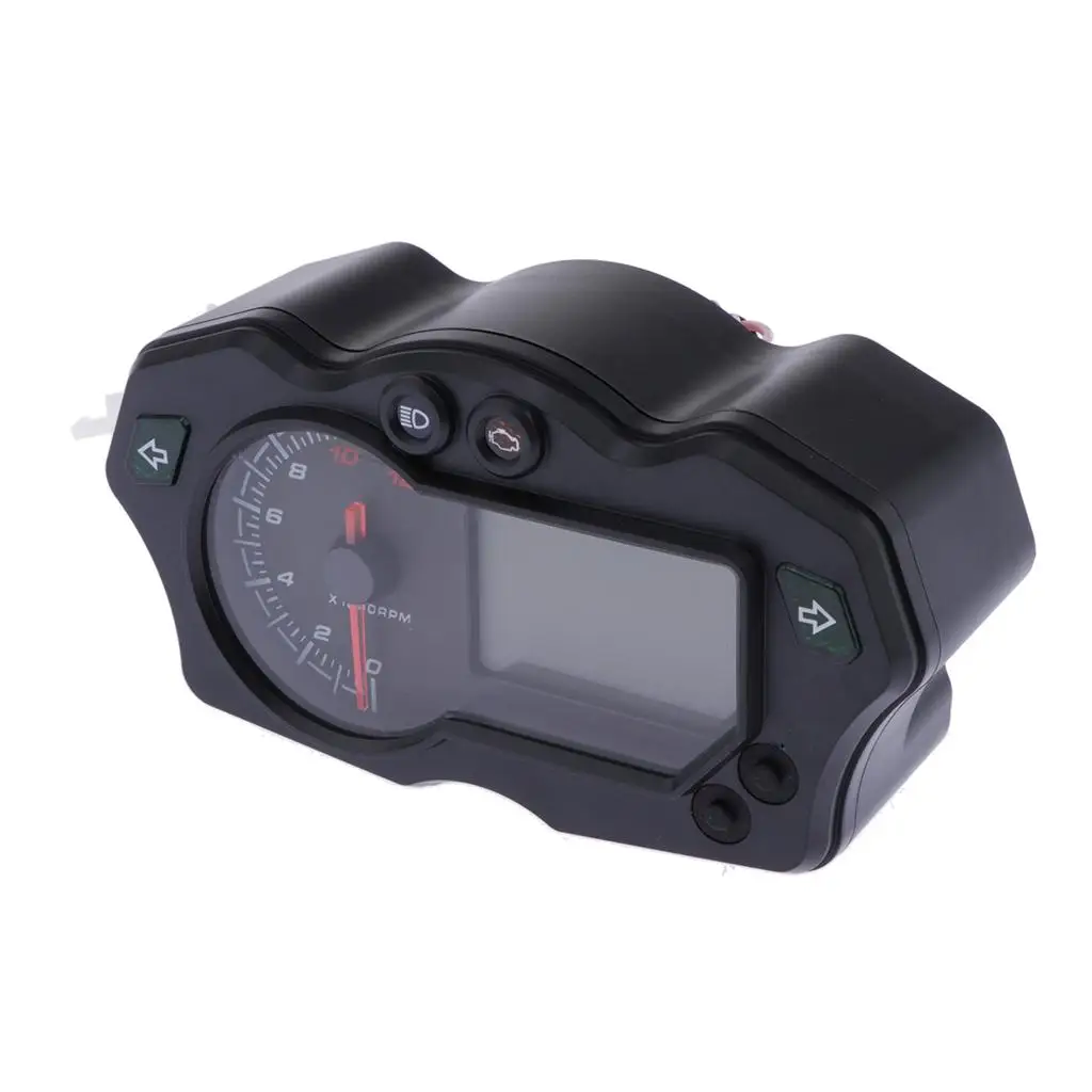 All-in- Motorcycle Digital LCD Speedometer Odometer Tachometer 12000rpm