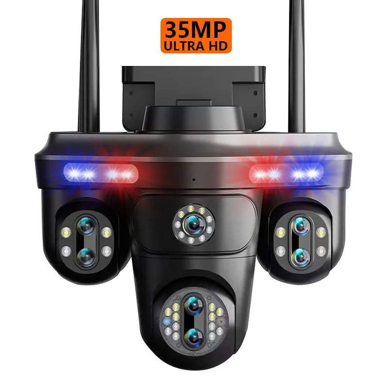 7 Lens 4 Screens Surveillance Camera 10X Optical Zoom WiFi Smart Night Vision Outdoor Waterproof Wireless WiFi Security Camera