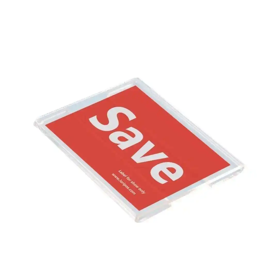 C Shape Acrylic Crystal Clear Price Tag Clip Sign Card Holder Table Desk Top Menu Display Label Racks Info Ticket Frame Flat